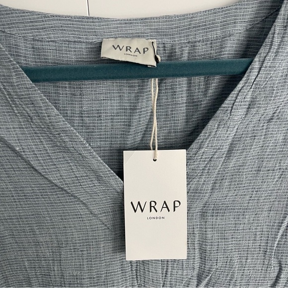 WRAP London NWT Long Sleeve Lightweight Linen Midi Maxi Summer Dress 10, M/L - Picture 5 of 11